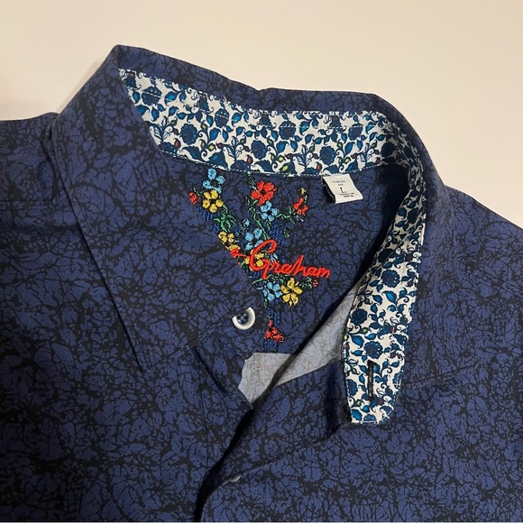 Robert Graham Men’s buttondown Shirt, Navy blue and black, size L - Picture 9 of 13